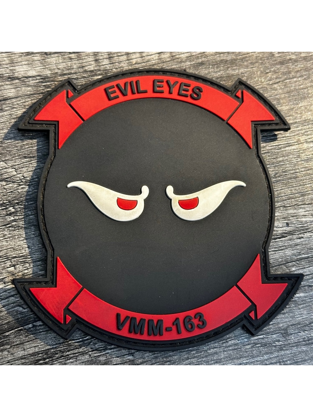VMM-163 Evil Eyes USMC PVC Hook & Loop Patch 4”